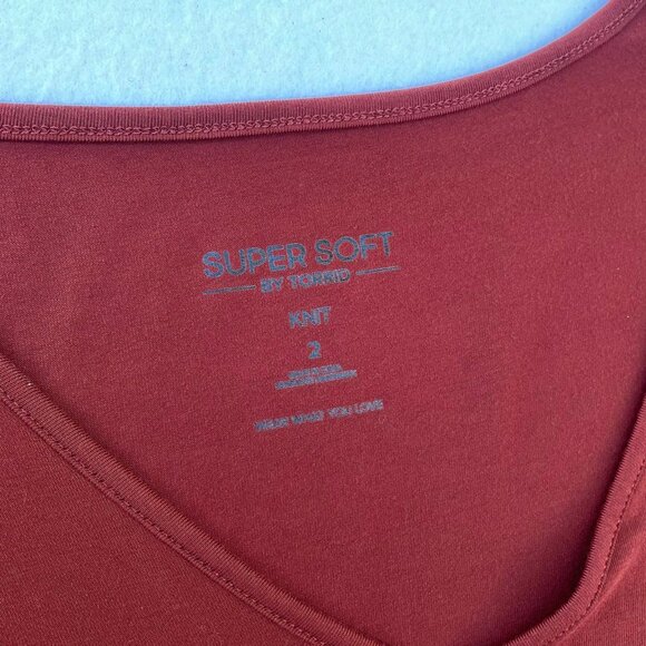 Torrid Super Soft Burnt Orange Babydoll Knee T-Shirt Dress Size 2 Fall Autumn - Picture 3 of 7